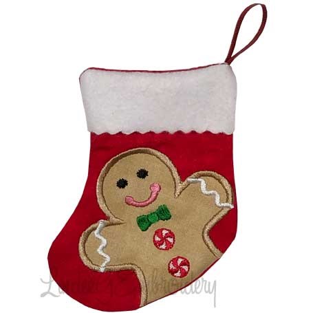 ITH Gingerman Stocking Embroidery Design