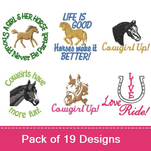 Animals Captions Horses Design Pack