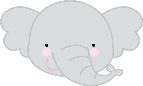 Adorable Elephant Face SVG Cut File