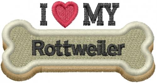 I Love My RottweilerEmbroidery Design