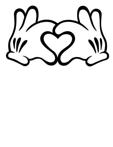 Mickey Heart Hands SVG Cut File