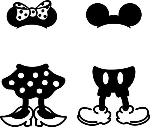 Mickey & Minnie Clothes SVG Cut File