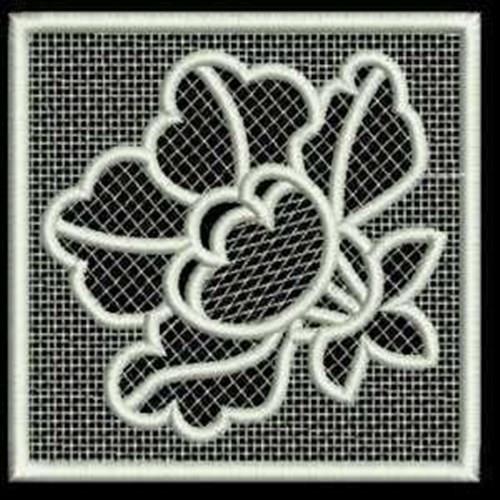 FSL Floral Lace Square Embroidery Design