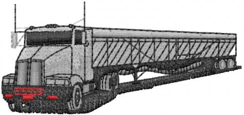 18 wheeler truck Embroidery Design