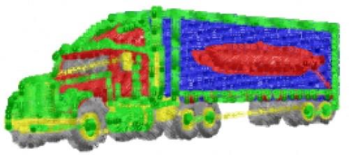 18 Wheeler Embroidery Design