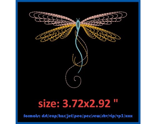 Embroderd Ripple Design Ripple Dragonfly Embroidery Design - EmbroideryDesigns