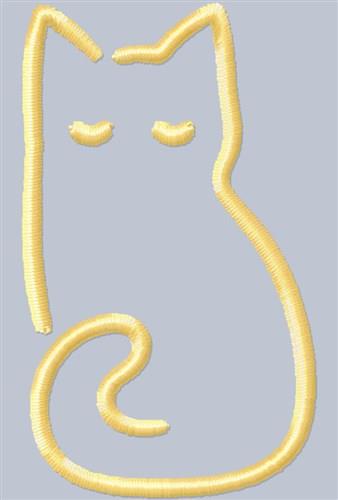 Single Kitty Embroidery Design