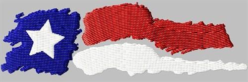 One Star Flag Embroidery Design