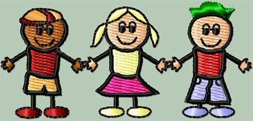 3 Friends Embroidery Design