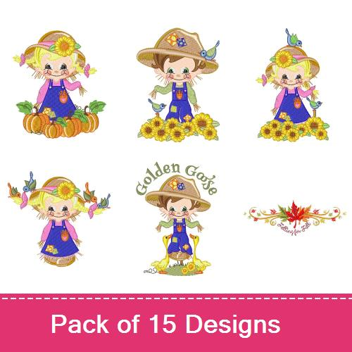 Little Girls & Flowers Design Pack