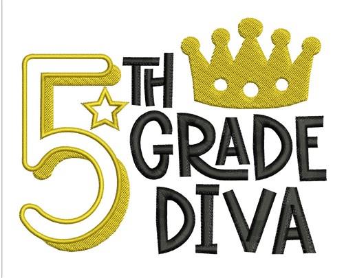 5th Grade Diva Embroidery Design