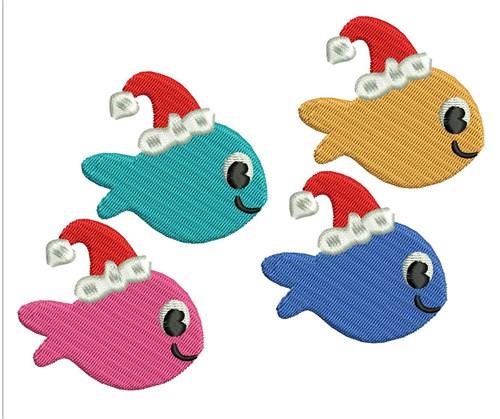 Christmas Fish Embroidery Design