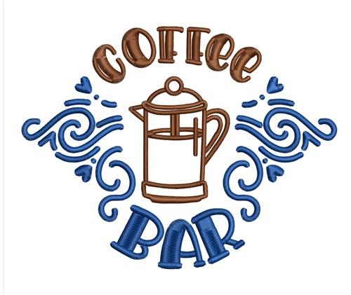 Coffee Bar Embroidery Design
