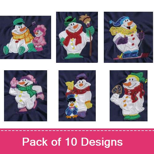 Applique Snowman Design Pack