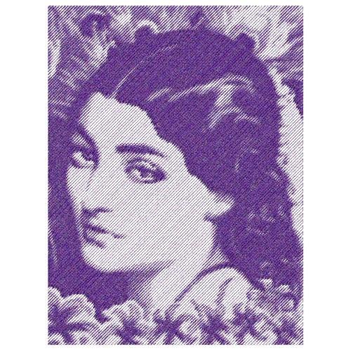 LADY VINTAGE PORTRAIT Embroidery Design
