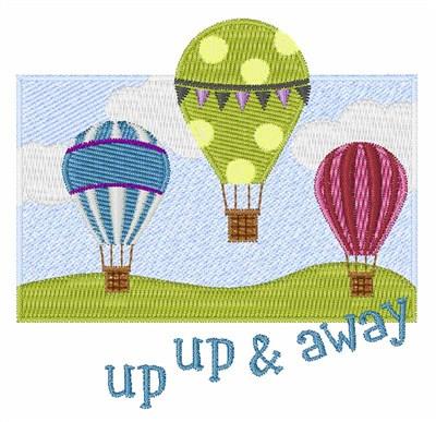 Up Up and Away Balloon Embroidery Design
