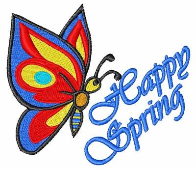Happy Spring Embroidery Design