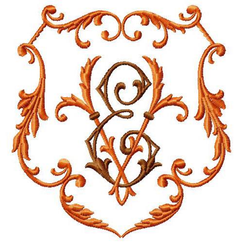 MonogramCrestEmbroidery Design