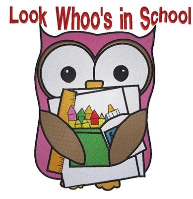 Whoos in SchoolEmbroidery Design