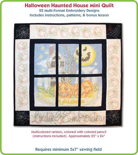 Halloween Haunted House Mini Quilt