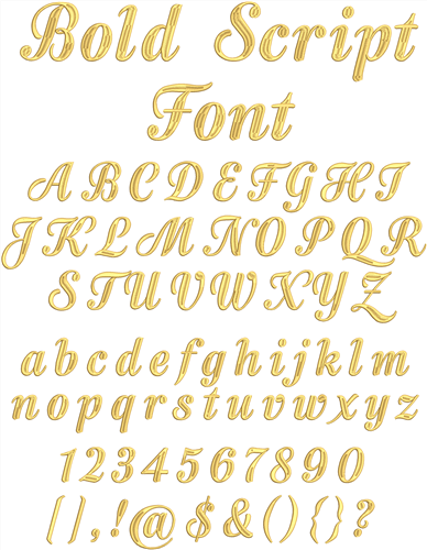Bold Script Type Bold Script FontEmbroidery Font - EmbroideryDesigns