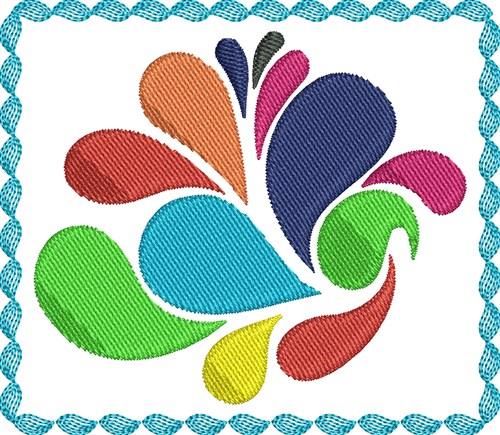 Abstracts Flowers With BorderEmbroidery Design
