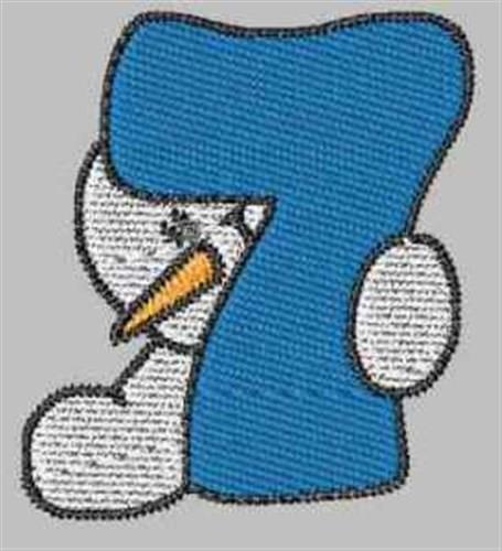 common.free Snowman Number 7 Embroidery Design
