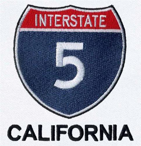 California Interstate 5Embroidery Design