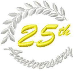 25th AnniversaryEmbroidery Design