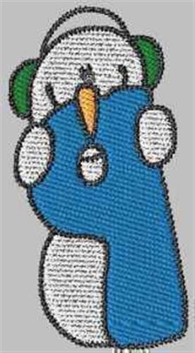 common.free Snowman Number 9 Embroidery Design