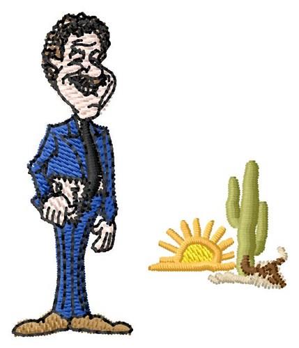 common.free Desert Man Embroidery Design