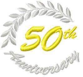 50th AnniversaryEmbroidery Design