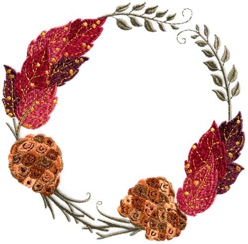 Autumn Wreath Embroidery Design