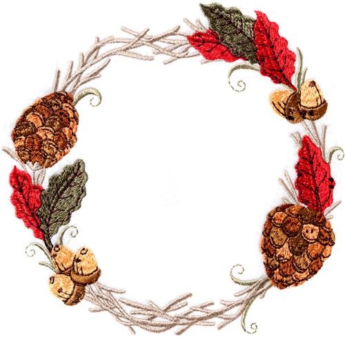 Pine Cone Wreath Embroidery Design
