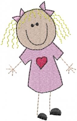 Stick GirlEmbroidery Design