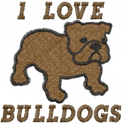 Bulldog-I Love BulldogsEmbroidery Design