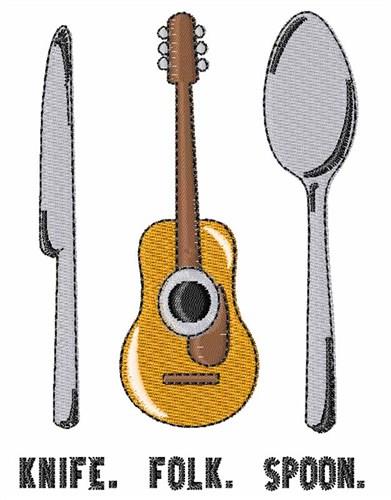 Silverware and Guitar Embroidery Design
