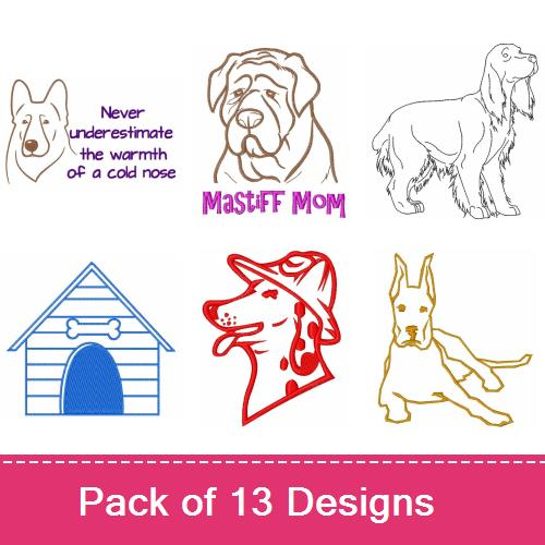 Sweet Canine Outlines Design Pack
