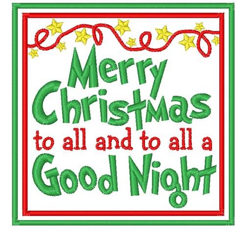 A Good Night Embroidery Design