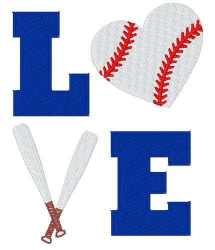 Love BaseallEmbroidery Design