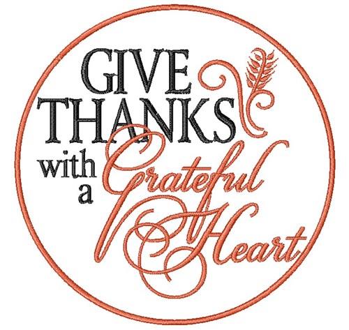 Grateful Heart Embroidery Design