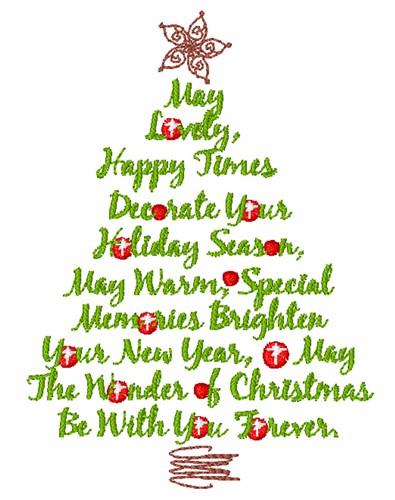 Christmas Sayings Tree Embroidery Design