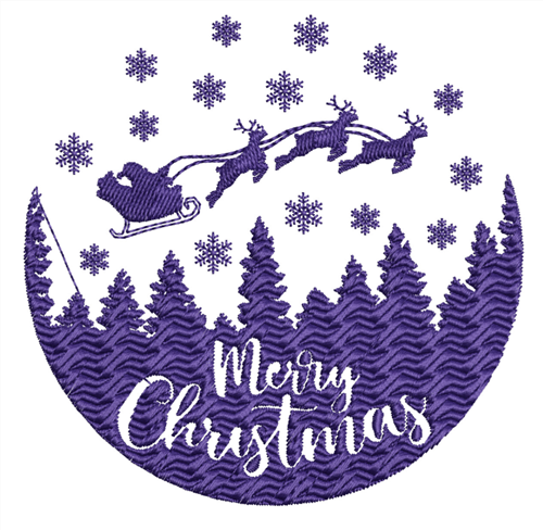 Merry Christmas SceneEmbroidery Design