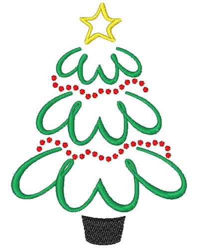 Christmas Tree Outline Embroidery Design