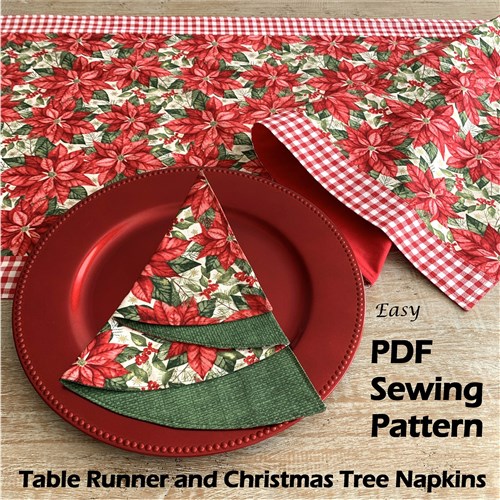 Table Runner & Christmas Tree Napkin PDF Pattern And Tutorial ...