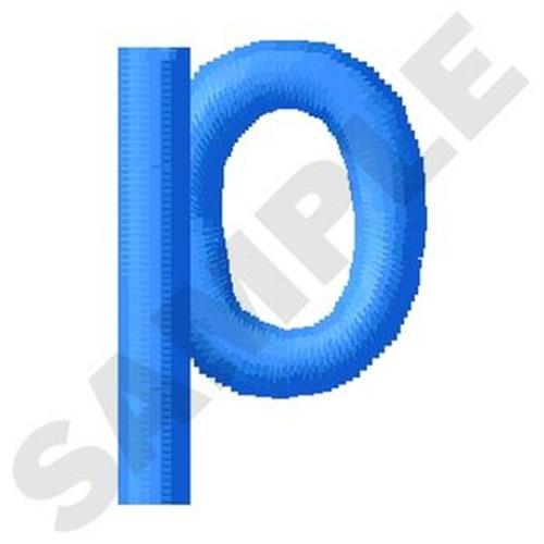 Lower Case P Embroidery Design