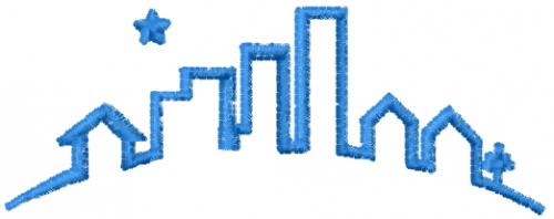 Cityscape Embroidery Design