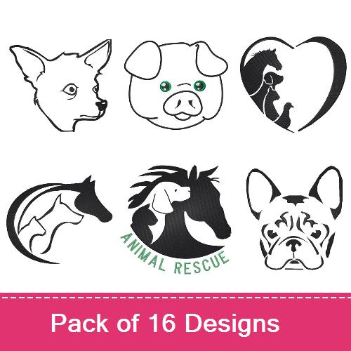 Adorable Animal Outlines Design Pack