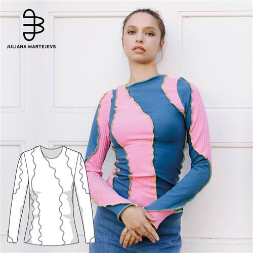 Jersey Longsleeve Top with Lettuce Hem PDF Sewing Pattern