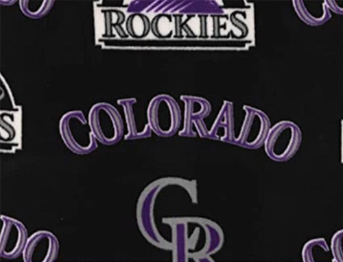 Colorado Rockies MLB Baseball Logo Black Fabric Traditions Polyester FLEECE Fabric MLB-60069-B